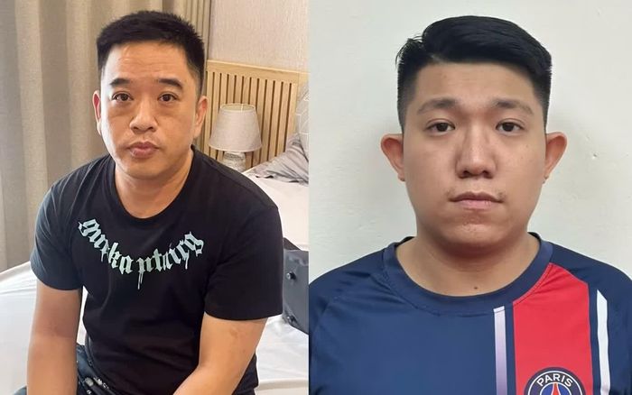 Đối tượng Huang Lee Min (trái ảnh) và bị can Lê Trung Hiếu.