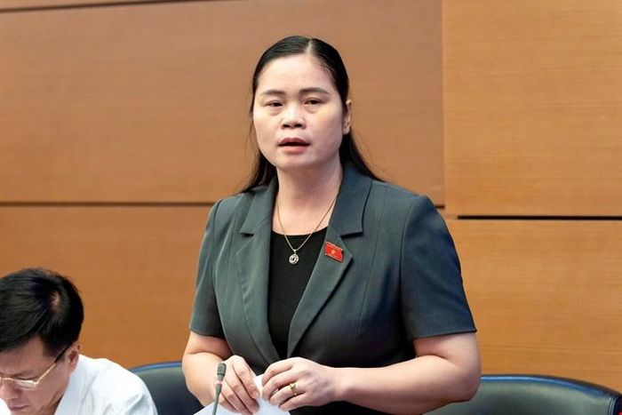 Đại biểu Ma Thị Thúy, Đoàn ĐBQH tỉnh Tuyên Quang phát biểu