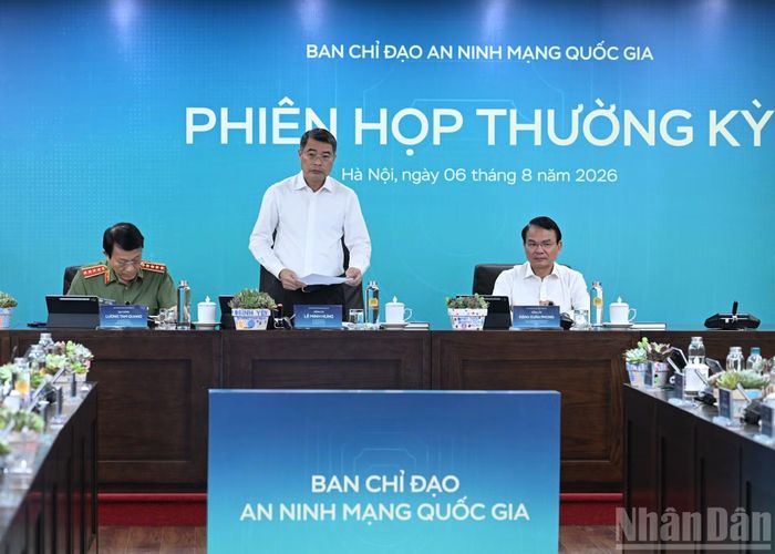 Thủ tướng Lê Minh Hưng, Trưởng Ban Chỉ đạo An ninh mạng quốc gia chủ trì cuộc họp thường kỳ của Ban Chỉ đạo.