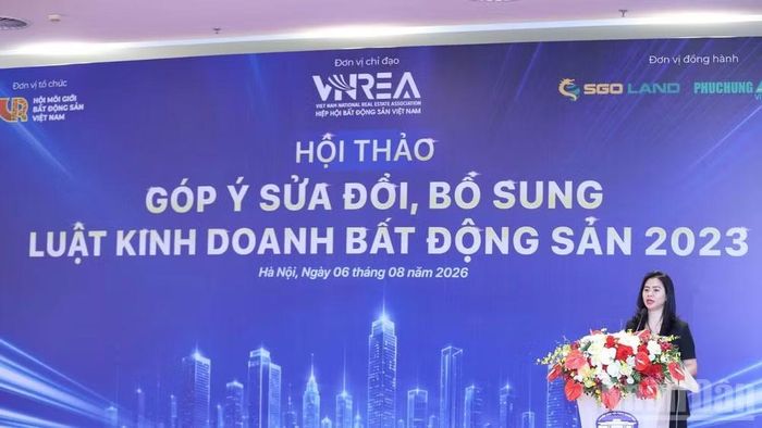 Bà Hoàng Thu Hằng, Phó Cục trưởng Cục Quản lý nhà và thị trường bất động sản, Bộ Xây dựng. (Ảnh: HNV)