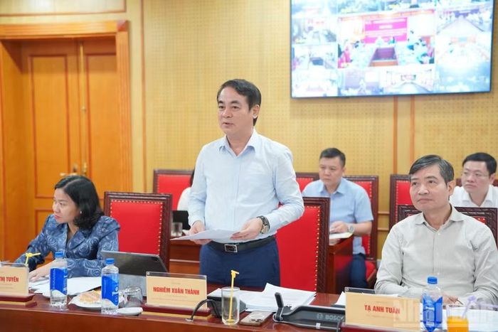 Đồng chí Nghiêm Xuân Thành, Ủy viên Trung ương Đảng, Phó Chủ nhiệm Ủy ban Kiểm tra Trung ương, phát biểu tại hội nghị. (Ảnh: HẢI ĐĂNG)