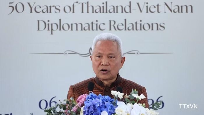 Chủ tịch Quốc hội kiêm Chủ tịch Hạ viện Thái Lan Sophon Zaram phát biểu. (Ảnh: Tuấn Anh/TTXVN)