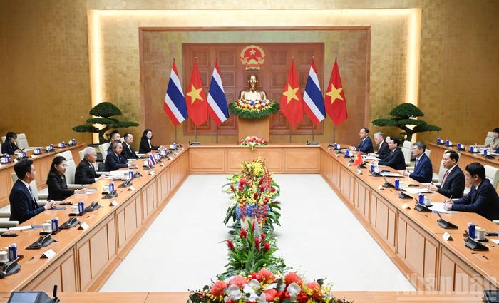 Quang cảnh hội kiến tại Trụ sở Chính phủ.