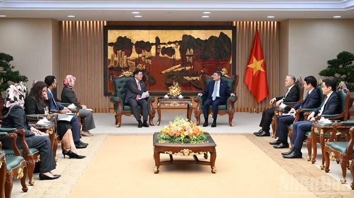  Quang cảnh buổi tiếp. (Ảnh: Trần Hải) 