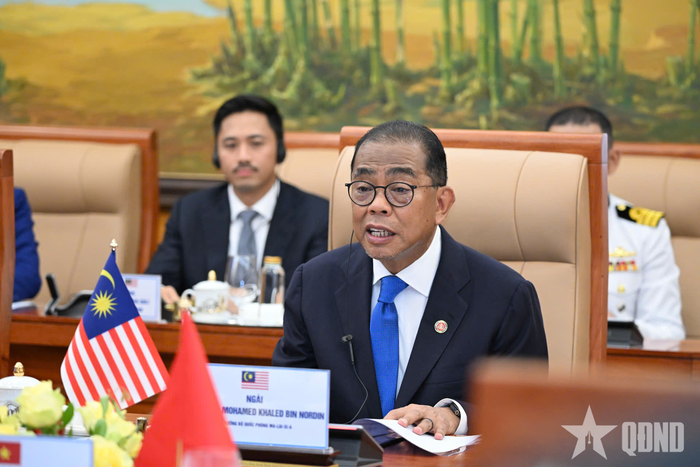  Bộ trưởng Dato' Seri Mohamed Khaled bin Nordin tại hội đàm. Ảnh: TRỌNG HẢI 