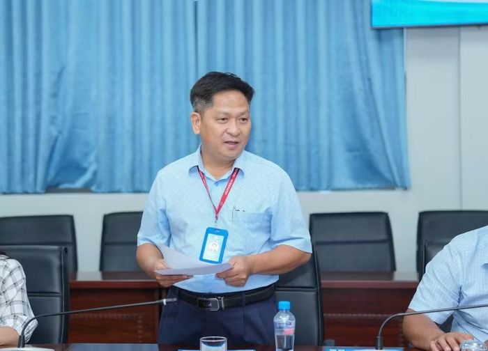 TS Cao Dao Thép, Phó Hiệu trưởng Trường Đại học Đồng Tháp phát biểu tại chương trình.