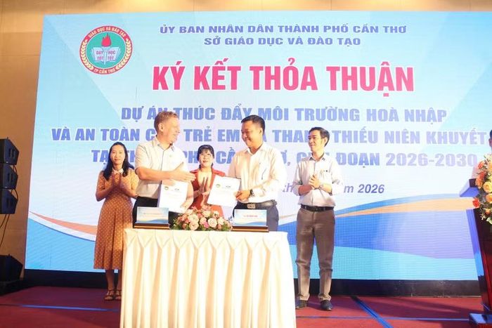 Ký kết thỏa thuận Dự án thúc đẩy môi trường hòa nhập và an toàn cho trẻ em và thanh thiếu niên khuyết tật tại TP Cần Thơ, giai đoạn 2026 - 2030.