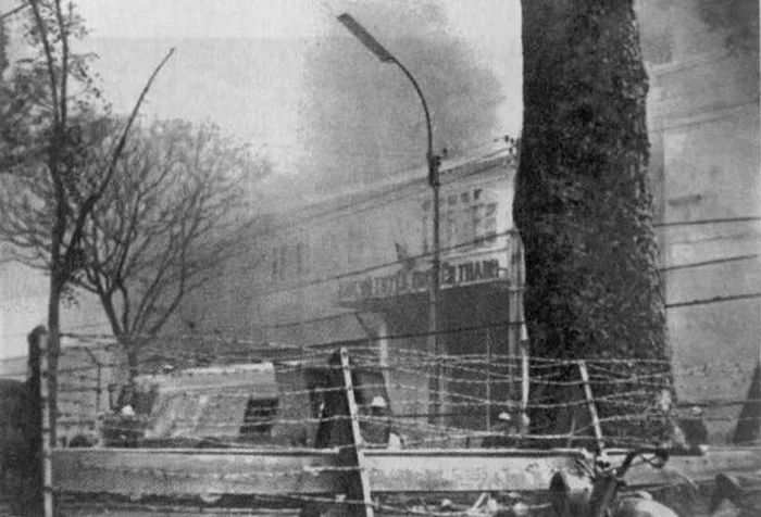 Mũi biệt động đánh Đài Phát thanh Sài Gòn đêm Mậu Thân 1968. Ảnh: Bảo tàng Biệt động Sài Gòn