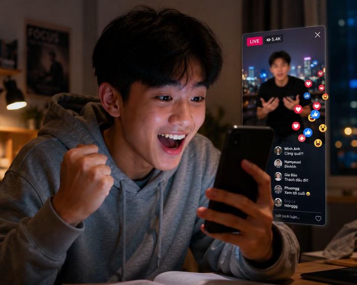 Những màn livestream chửi bới, có phát ngôn gây sốc ngày càng trở thành một dạng nội dung dễ thu hút người xem, người theo dõi trên mạng xã hội. Ảnh minh họa bằng AI.