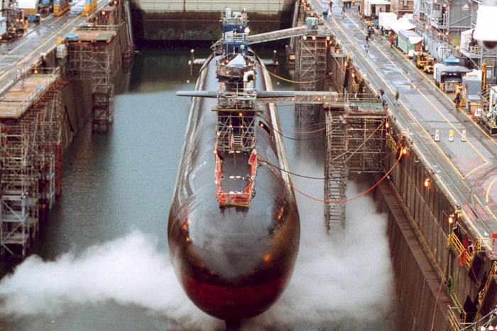 Một tàu ngầm lớp Ohio đang được đóng tại xưởng Puget Sound. Ảnh: US Defense News
