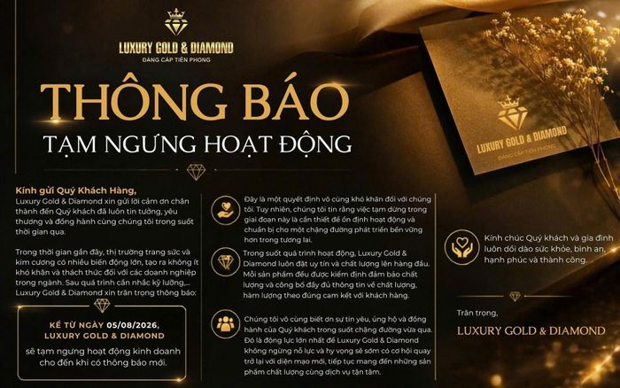 Thương hiệu thông báo sẽ dừng hoạt động cho tới khi có thông báo mới. Ảnh: Fanpage.