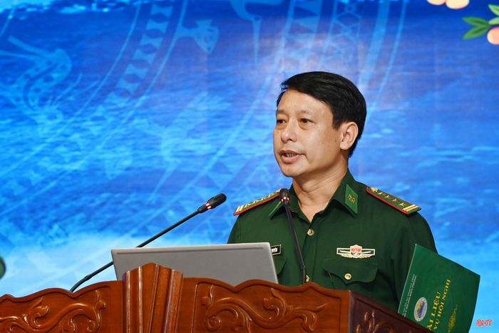 Đại tá Hoàng Xuân Nguyên - Chủ nhiệm Chính trị, Ban Chỉ huy Bộ đội Biên phòng tỉnh thông tin tình hình an ninh tuyến biên giới đất liền, tuyến biển trên địa bàn tỉnh; những vấn đề cần quan tâm và định hướng công tác tuyên truyền trong thời gian tới.