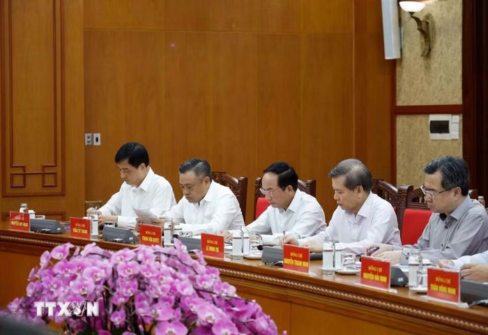 Các đại biểu tham dự cuộc làm việc. (Ảnh: Thống Nhất/TTXVN)