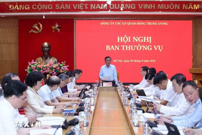 Hội nghị Ban Thường vụ Đảng ủy các cơ quan Đảng Trung ương. (Ảnh: Phương Hoa/TTXVN)