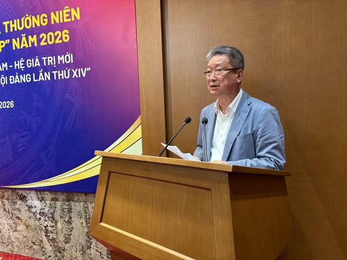 Ông Hồ Anh Tuấn, Trưởng Ban Tổ chức triển khai Cuộc vận động “Xây dựng Văn hóa Doanh nghiệp Việt Nam,” Chủ tịch Hiệp hội Phát triển Văn hóa Doanh nghiệp Việt Nam. (Ảnh: PV/Vietnam+)
