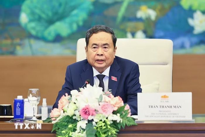 Chủ tịch Quốc hội Trần Thanh Mẫn phát biểu. (Ảnh: Doãn Tấn/TTXVN)