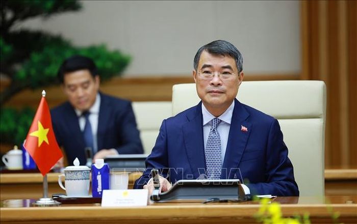 Thủ tướng Lê Minh Hưng phát biểu tại cuộc hội kiến Chủ tịch Quốc hội kiêm Chủ tịch Hạ viện Thái Lan Sophon Zaram. Ảnh: Dương Giang/TTXVN