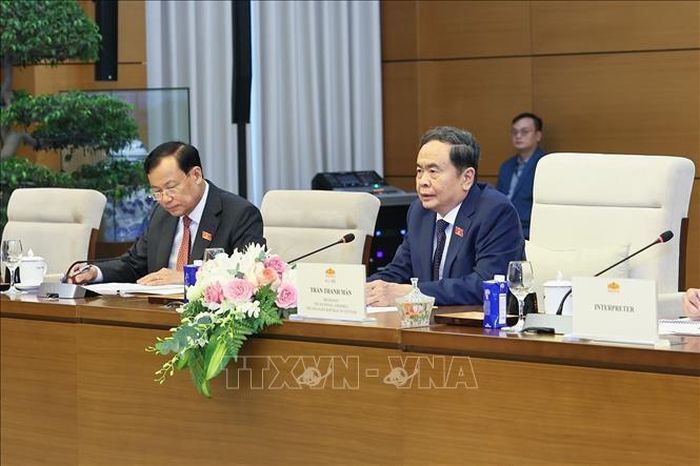 Chủ tịch Quốc hội Trần Thanh Mẫn phát biểu. Ảnh: Doãn Tấn/TTXVN