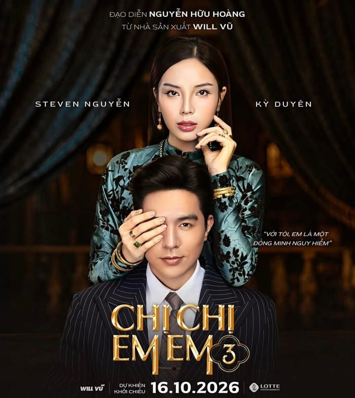 Steven Nguyễn và Kỳ Duyên lần đầu kết hợp trong “Chị Chị Em Em 3”, mở ra cuộc chơi mới với những bí mật chưa được hé lộ. Ảnh: NSX.
