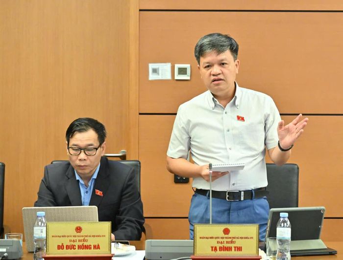 Đại biểu Tạ Đình Thi, Phó Chủ nhiệm Ủy ban Khoa học, Công nghệ và Môi trường của Quốc hội, phát biểu