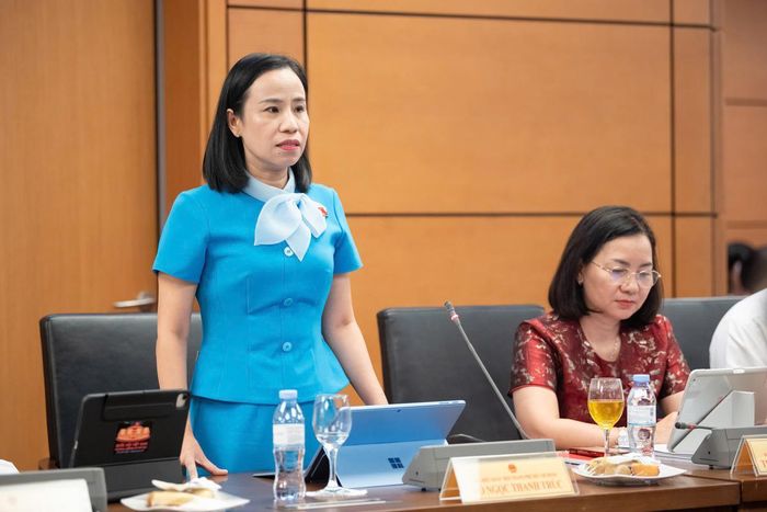Bà Võ Ngọc Thanh Trúc, Phó trưởng đoàn đại biểu Quốc hội TPHCM, phát biểu