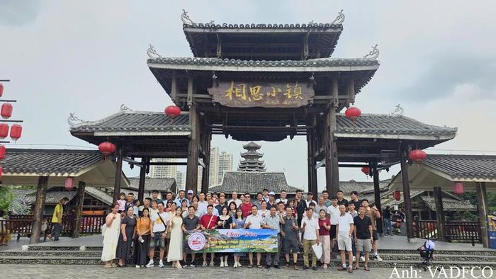 Cán bộ Công ty Cổ phần Phân lân nung chảy Văn Điển chụp hình lưu niệm tại chuyến du lịch 