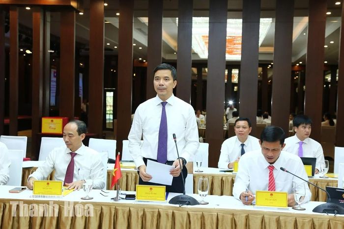 Phó Bí thư Thường trực Tỉnh ủy, Chủ tịch HĐND tỉnh Thanh Hóa Nguyễn Hồng Phong phát biểu tại hội nghị.