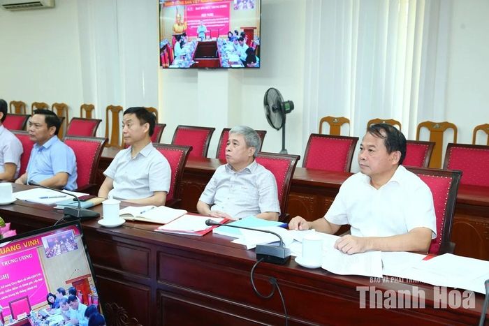 Đại biểu dự hội nghị tại điểm cầu Thanh Hóa.