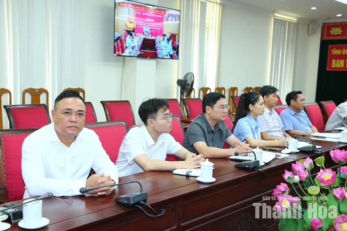 Đại biểu dự hội nghị tại điểm cầu Thanh Hóa.