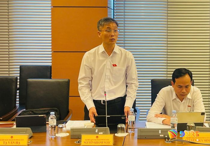 Đại biểu Nguyễn Khánh Ngọc phát biểu thảo luận tại tổ. Ảnh: HỒNG CHÂU