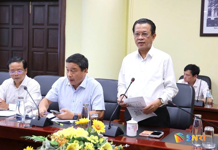 Tổng Giám đốc EVNCPC Ngô Tấn Cư phát biểu tại buổi làm việc. Ảnh: MAI QUẾ