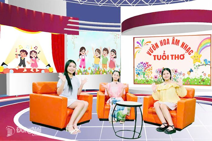 MC Thoại Anh, Quỳnh Anh và Châu Anh dẫn dắt chương trình Vườn hoa âm nhạc tuổi thơ với chủ đề “Khỏe vui để tỏa sáng”. Ảnh: Minh Huệ