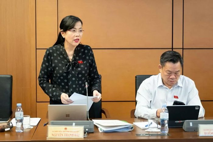 Chủ nhiệm Ủy ban Khoa học, Công nghệ và Môi trường của Quốc hội Nguyễn Thanh Hải (đại biểu Quốc hội tỉnh Thái Nguyên) phát biểu ý kiến. Ảnh: quochoi.vn