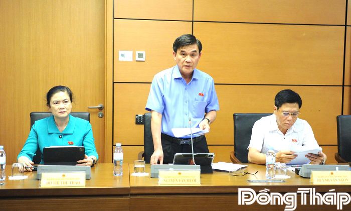 Đại biểu Nguyễn Văn Mười phát biểu ý kiến thảo luận.