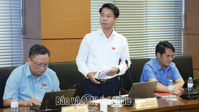 Đại biểu Hoàng Quốc Khánh tham gia ý kiến tại buổi thảo luận.
