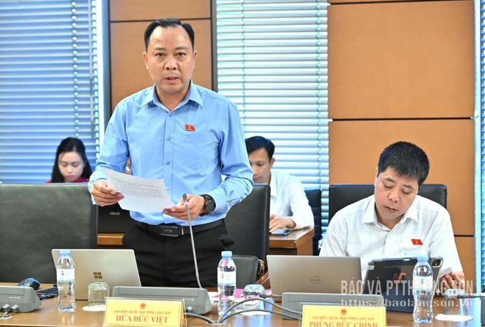 Đại biểu Hứa Đức Việt, Đoàn ĐBQH tỉnh phát biểu thảo luận ở tổ