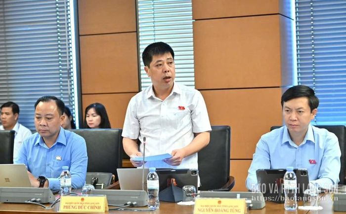 Đại biểu Phùng Đức Chính, Đoàn ĐBQH tỉnh phát biểu thảo luận ở tổ