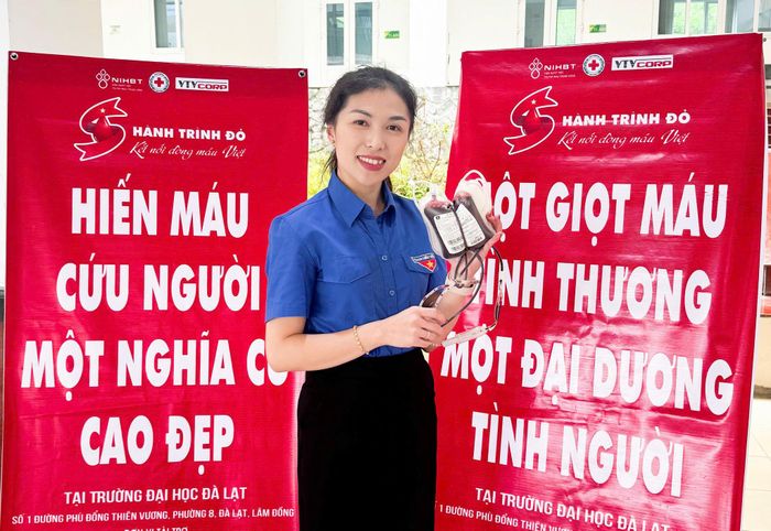 Chị Trần Diệp Mỹ Dung, Phó Bí thư Thường trực Tỉnh đoàn Lâm Đồng đã 16 lần HMTN
