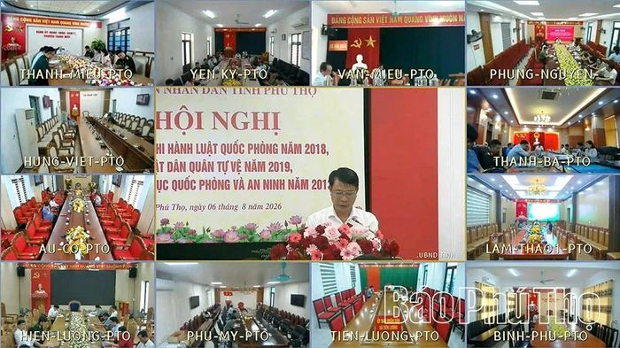 Hội nghị được tổ chức trực tiếp kết hợp trực tuyến từ điểm cầu UBND tỉnh đến 148 điểm cầu xã, phường trong tỉnh.