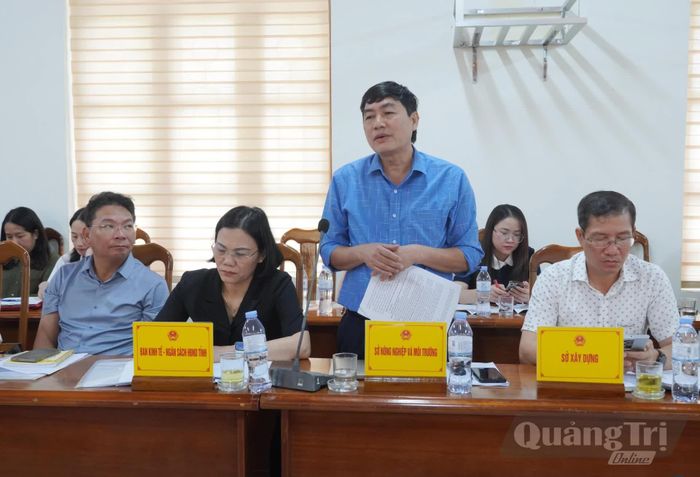 Đại diện lãnh đạo các sở, ngành phát biểu tại buổi làm việc - Ảnh: H.L