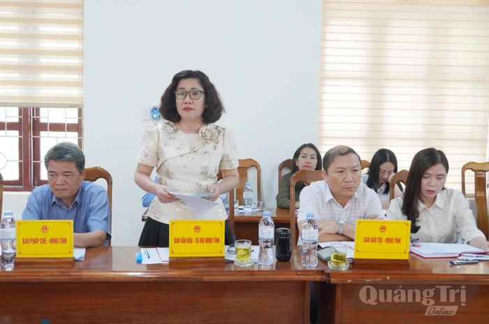 Đại diện các ban HĐND tỉnh phát biểu tại buổi làm việc - Ảnh: H.L