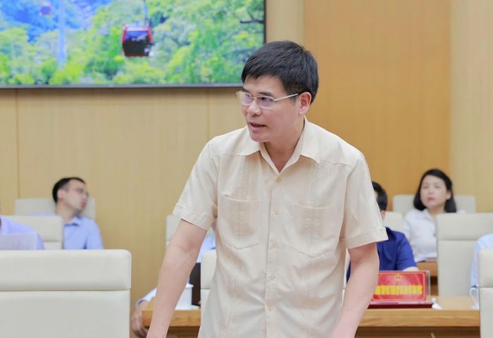 Giám đốc Sở Văn hóa, Thể thao và Du lịch Phú Thọ Dương Hoàng Hương phát biểu tại hội nghị.