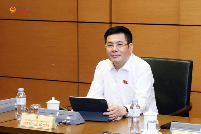Phó Chủ tịch Quốc hội Nguyễn Hồng Diên phát biểu thảo luận tại Tổ 5