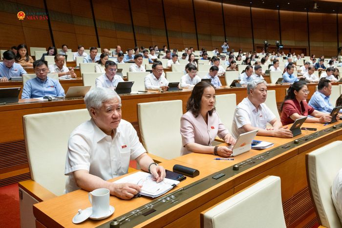 Phó Chủ tịch Thường trực Quốc hội Đỗ Văn Chiến và các đại biểu tham dự phiên họp. Ảnh: Phạm Thắng