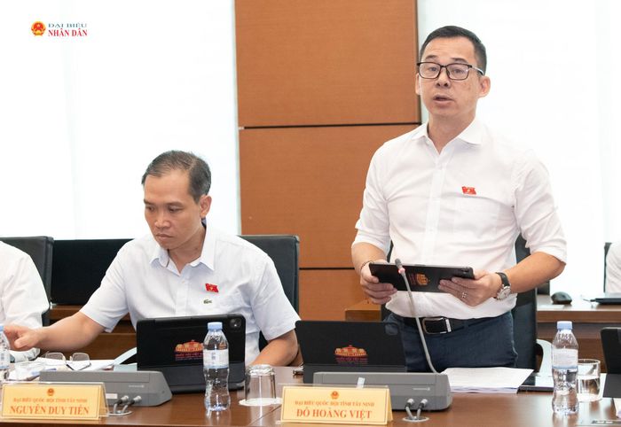 ĐBQH Đỗ Hoàng Việt (Tây Ninh) phát biểu. Ảnh: Lâm Hiển