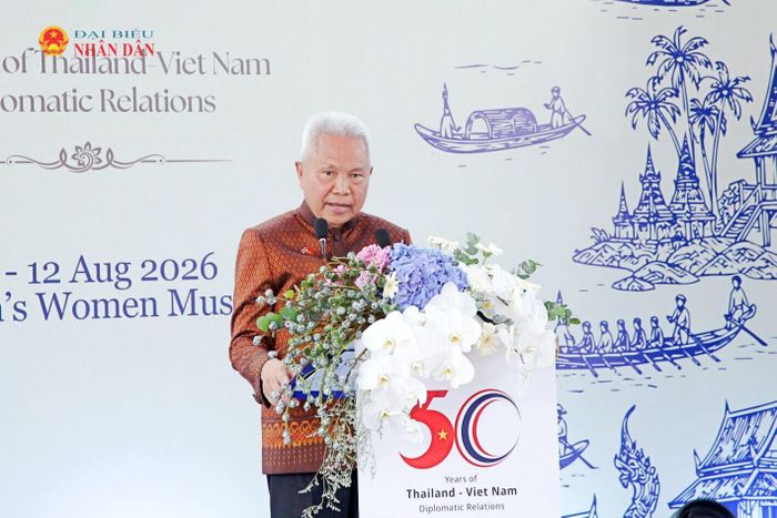 Chủ tịch Quốc hội kiêm Chủ tịch Hạ viện Thái Lan Sophon Zaram phát biểu tại chương trình. Ảnh: Đắc Trường