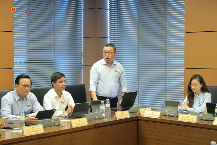 ĐBQH Trần Mạnh Huy (TP. Đà Nẵng) phát biểu thảo luận tại Tổ 15. Ảnh: Hồ Long