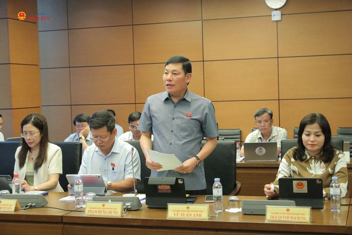 ĐBQH Phạm Hùng Hưng (Phú Thọ) phát biểu thảo luận tại Tổ 15. Ảnh: Hồ Long