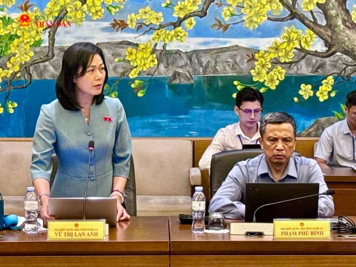 ĐBQH Vũ Thị Lan Anh (Nghệ An) phát biểu