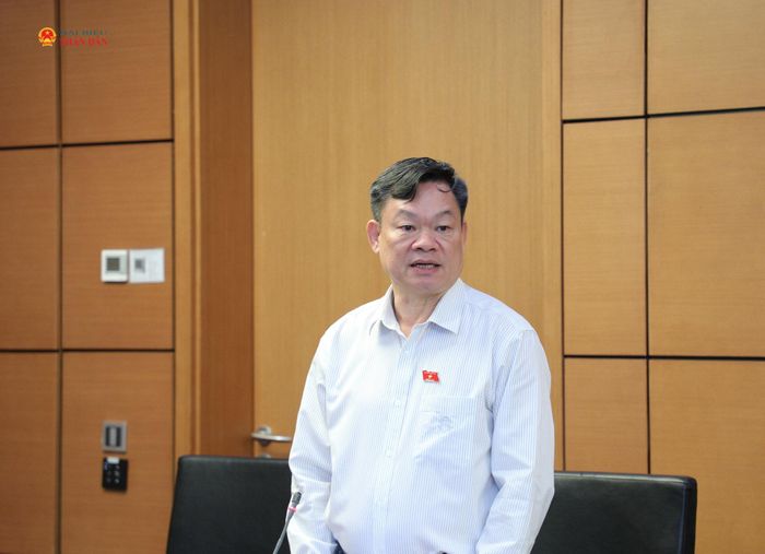 Phó Chủ tịch Thường trực Hội đồng Dân tộc của Quốc hội Hoàng Duy Chinh – Đoàn ĐBQH tỉnh Thái Nguyên phát biểu thảo luận